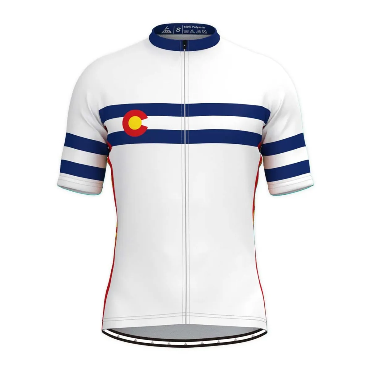 Colorado State Flag Men's Cycling Jersey White Online