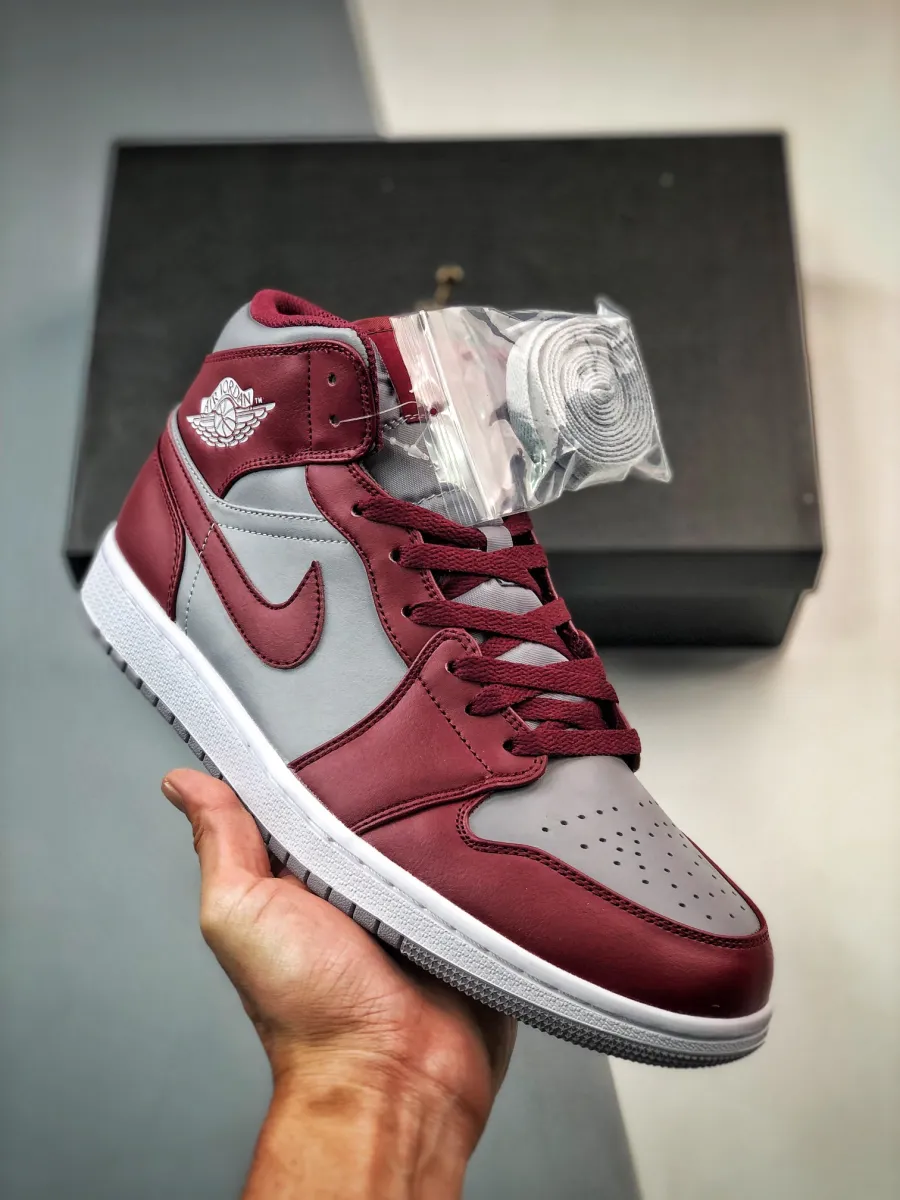 Air Jordan 1 Mid Cherrywood Red/Cement Grey/White / cherry jordan 1