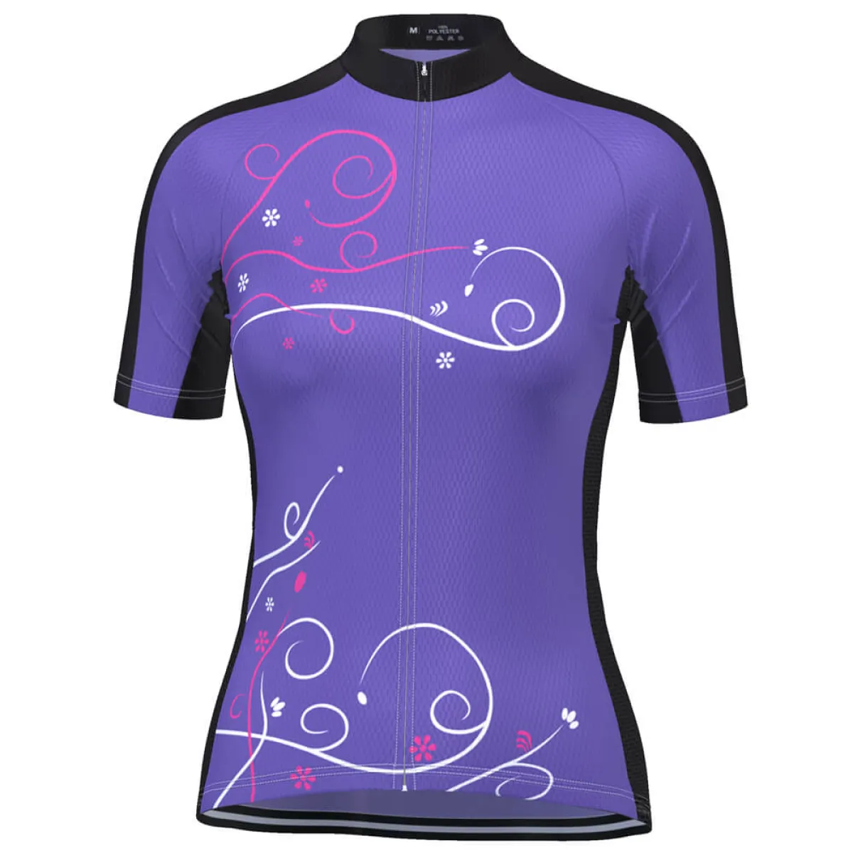 Women's Floral Swirl Short Sleeve Cycling Jersey For Sale