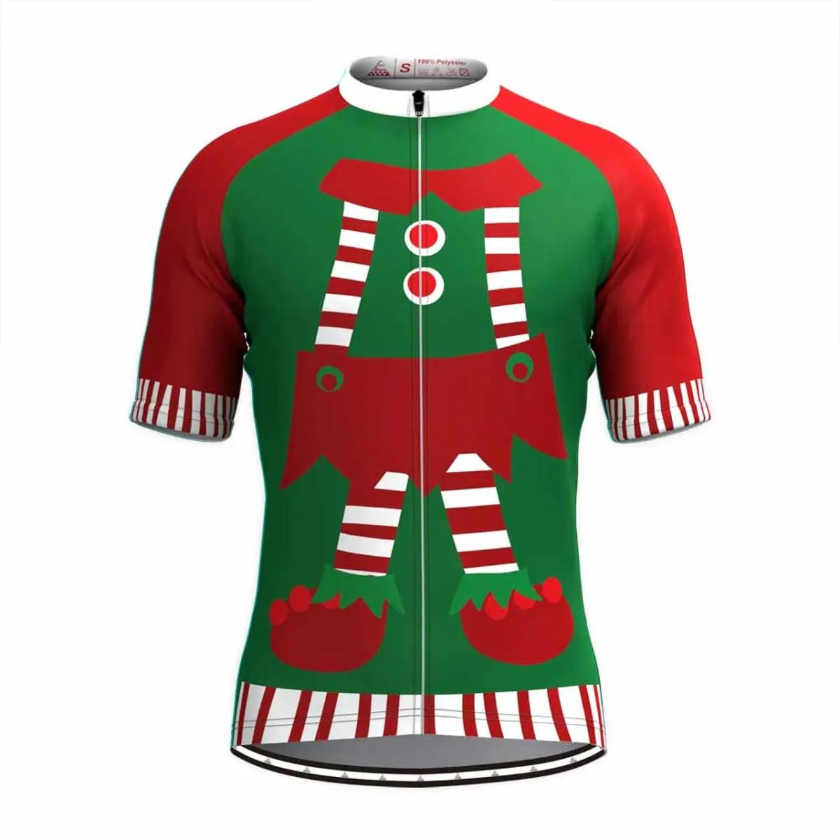 Ugly Christmas Sweater Elf Cycling Jersey Green Outlet