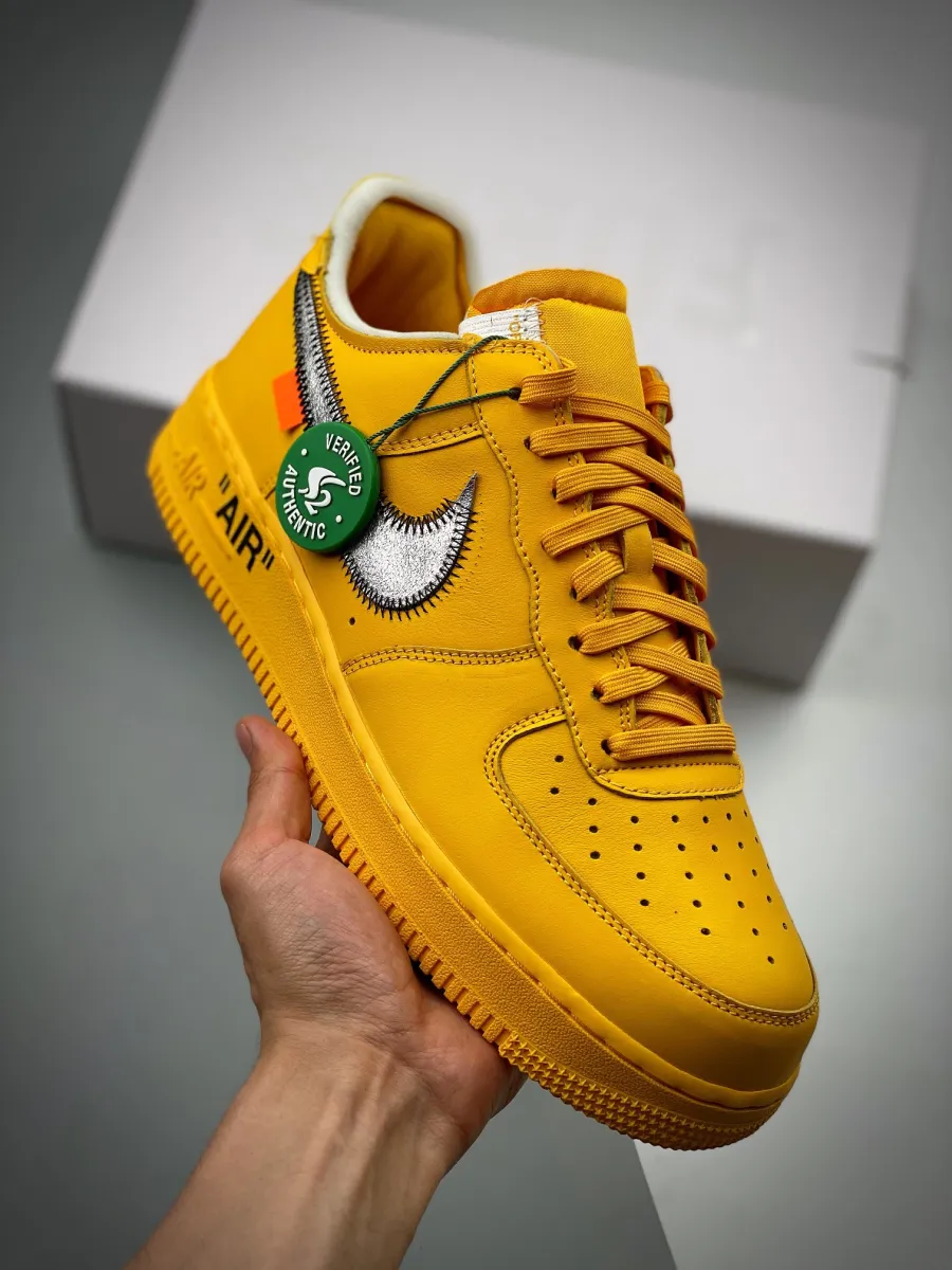 Off-White x Nike Air Force 1 Low University Gold/Black-Metallic Silver - yellow air force 1 off white