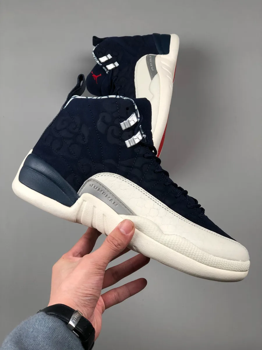Air Jordan 12 'International Flight' College Navy/Sail-University Red / retro 12 navy blue
