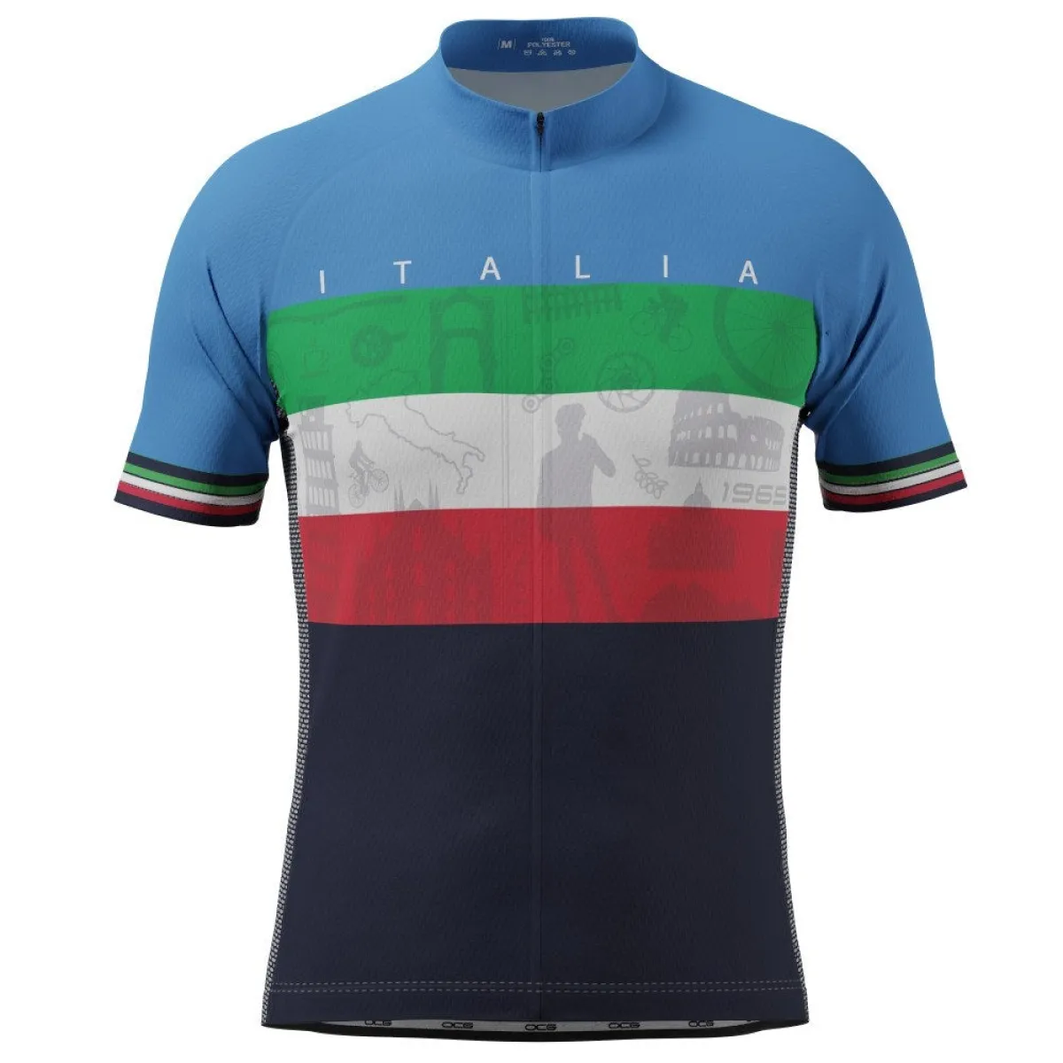 Men's Sites of Italy Italia Flag Short Sleeve Cycling Jersey, Cycling Jersey Italian