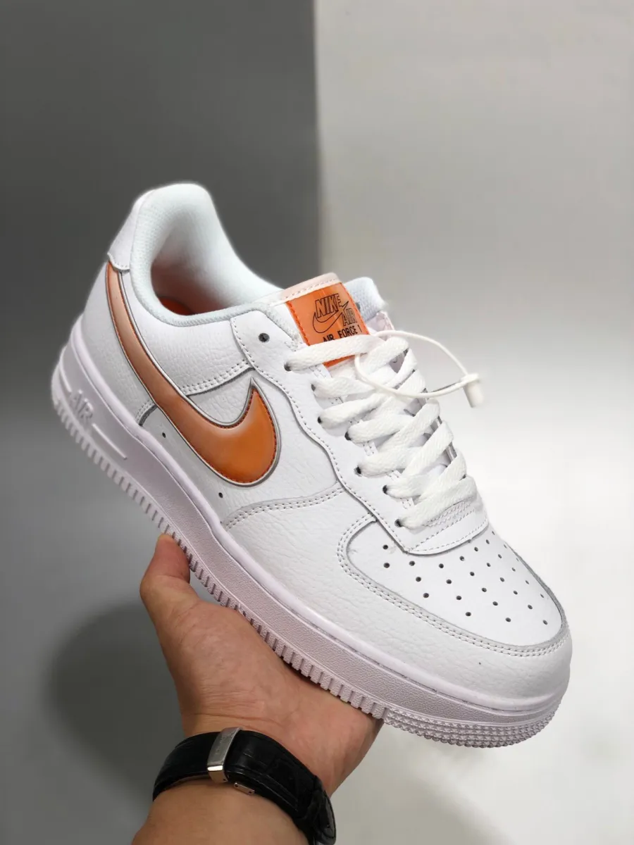 Nike Air Force 1 White Orange AO2441-102 Af1 Orange Peel