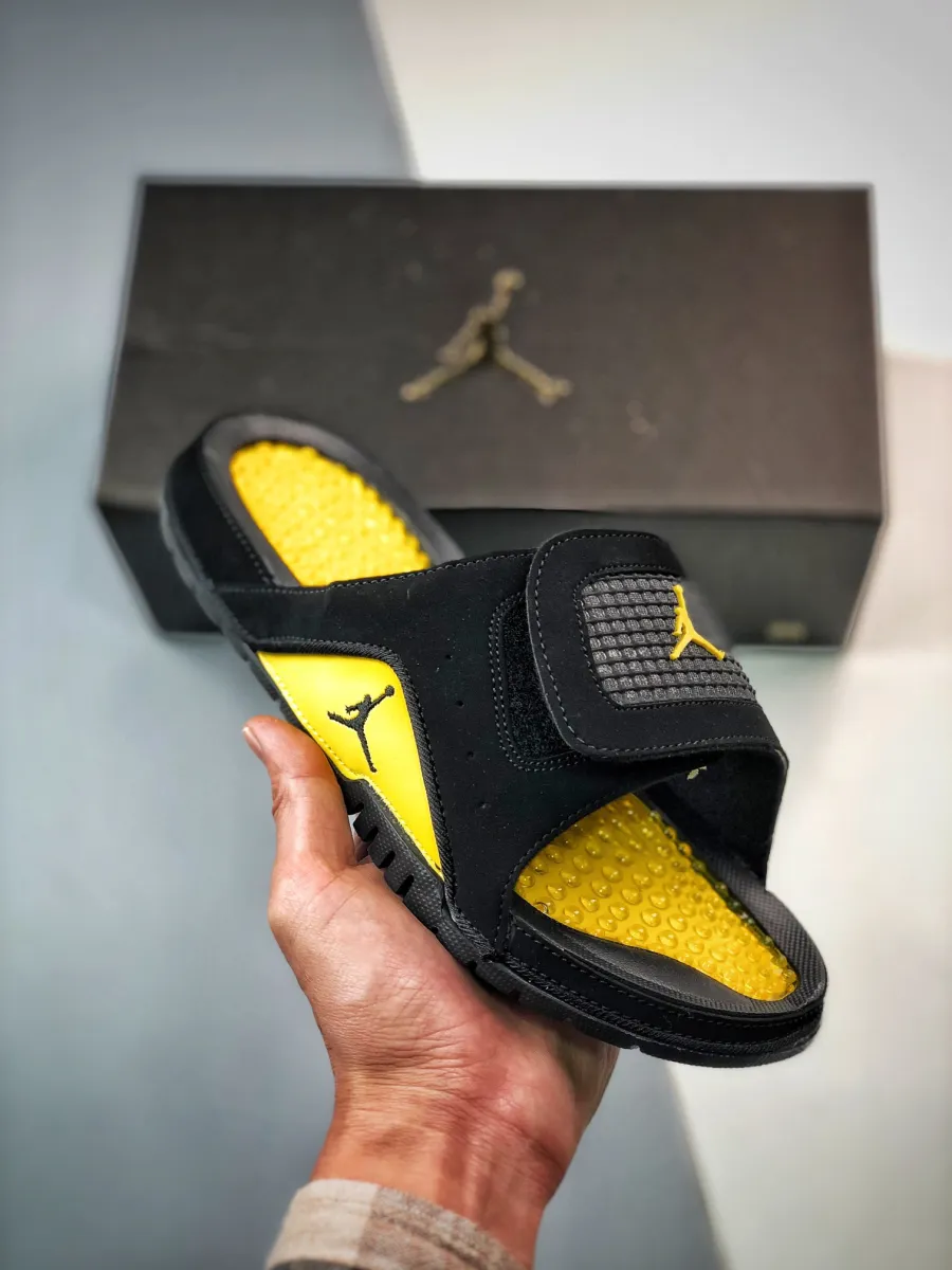 Jordan Hydro 4 Slide Thunder Black Yellow 532225-017 New Releases