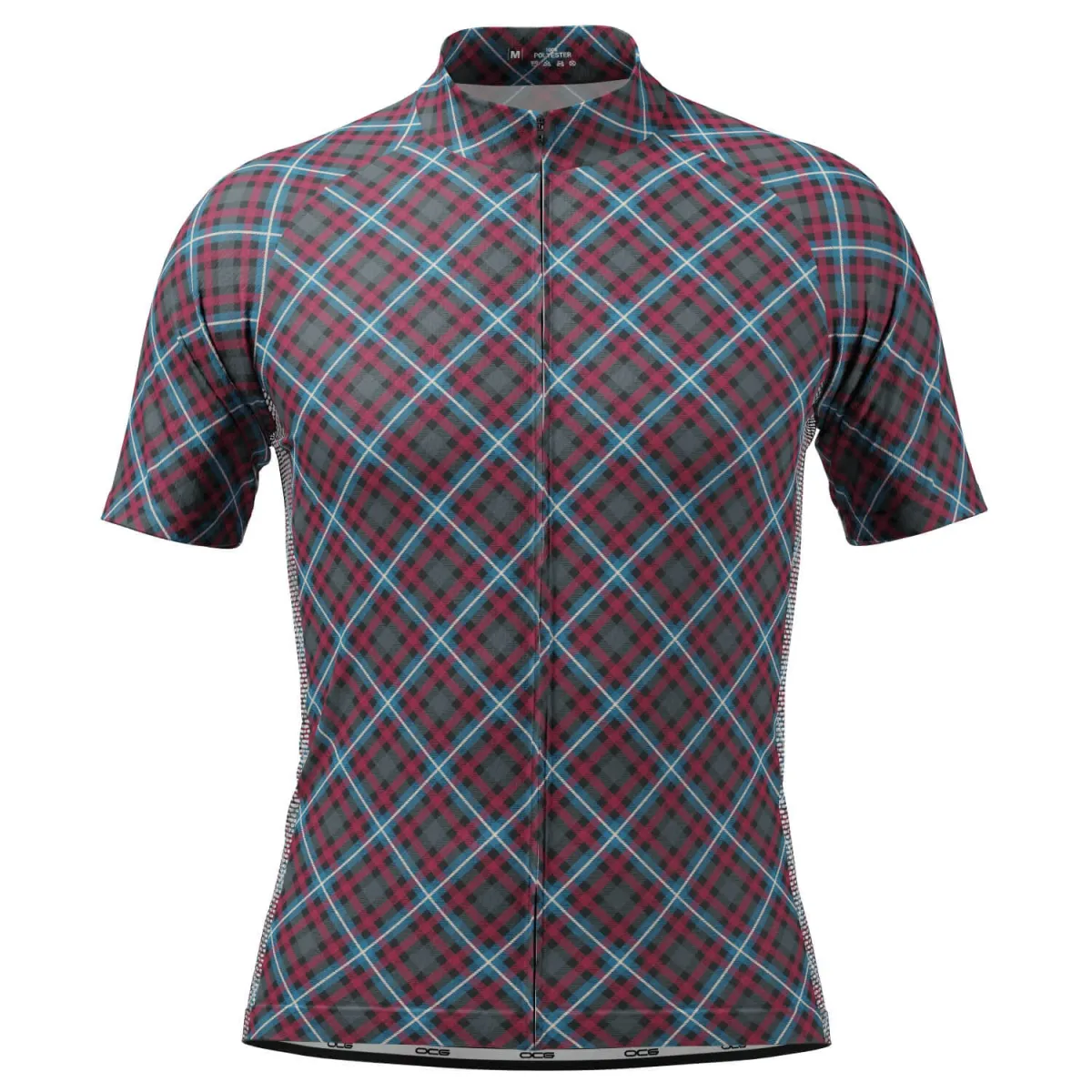 Men's Plaid Tartan Short Sleeve Cycling Jersey Plaid Cycling Jersey