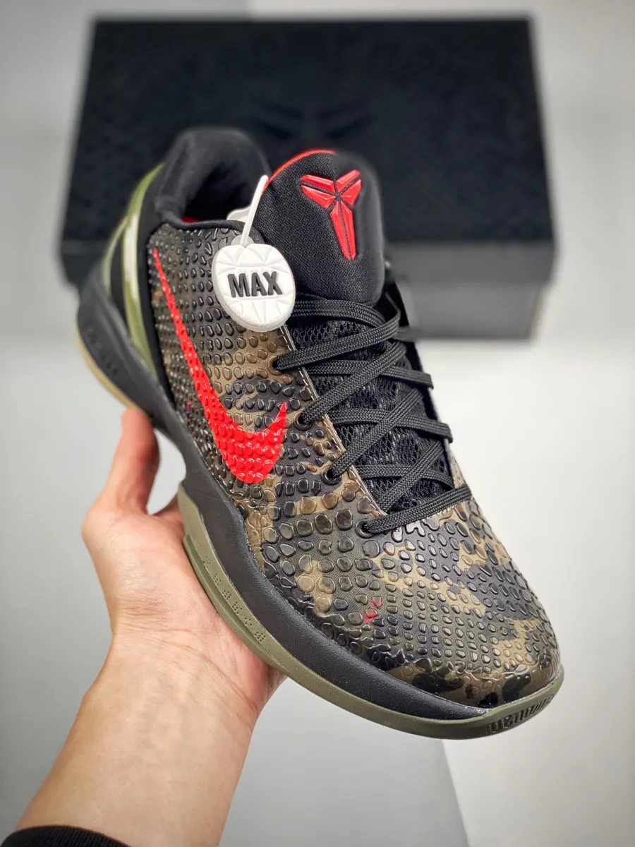 Nike Kobe 6 'Italian Camo' Black/Khaki-Olive-Crimson 429659-900 / kobe 6 italian camo