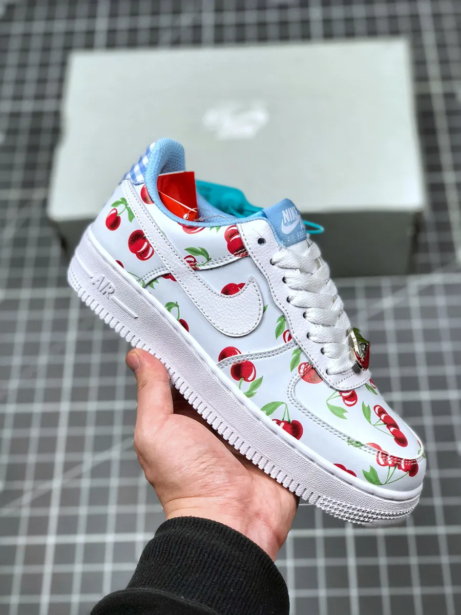 Nike Air Force 1 Low GS 'Cherry' White/University Blue-Track Red Cherry Air Force