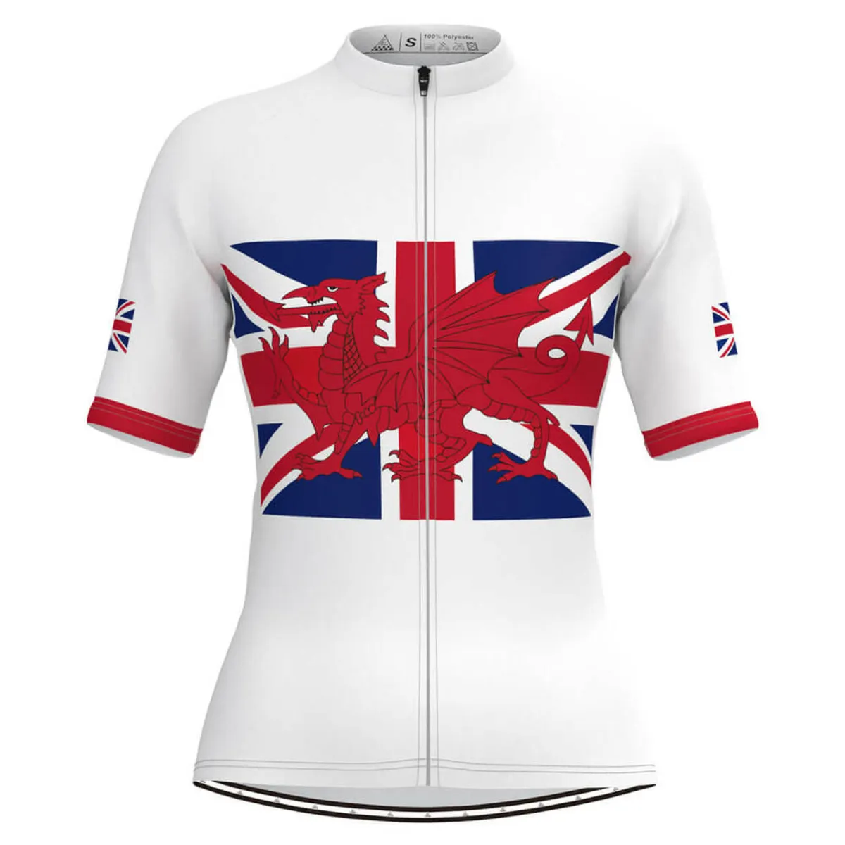 UK Union Jack Flag Women's Cycling Jersey White To Buy