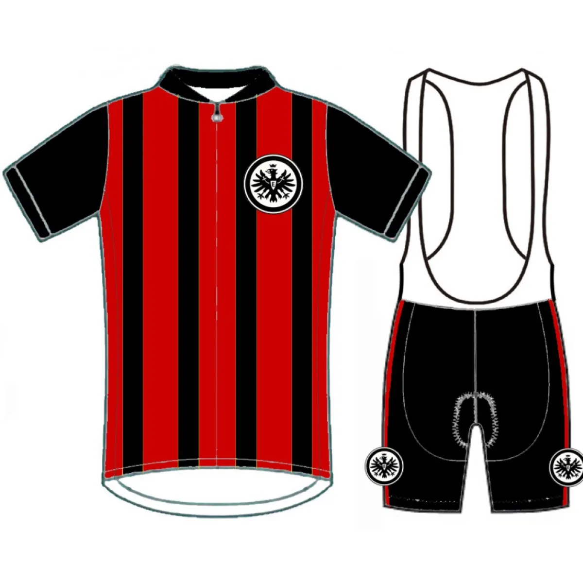 Eintracht Frankfurt Short Sleeve Cycling Jerseys and (bib) shorts