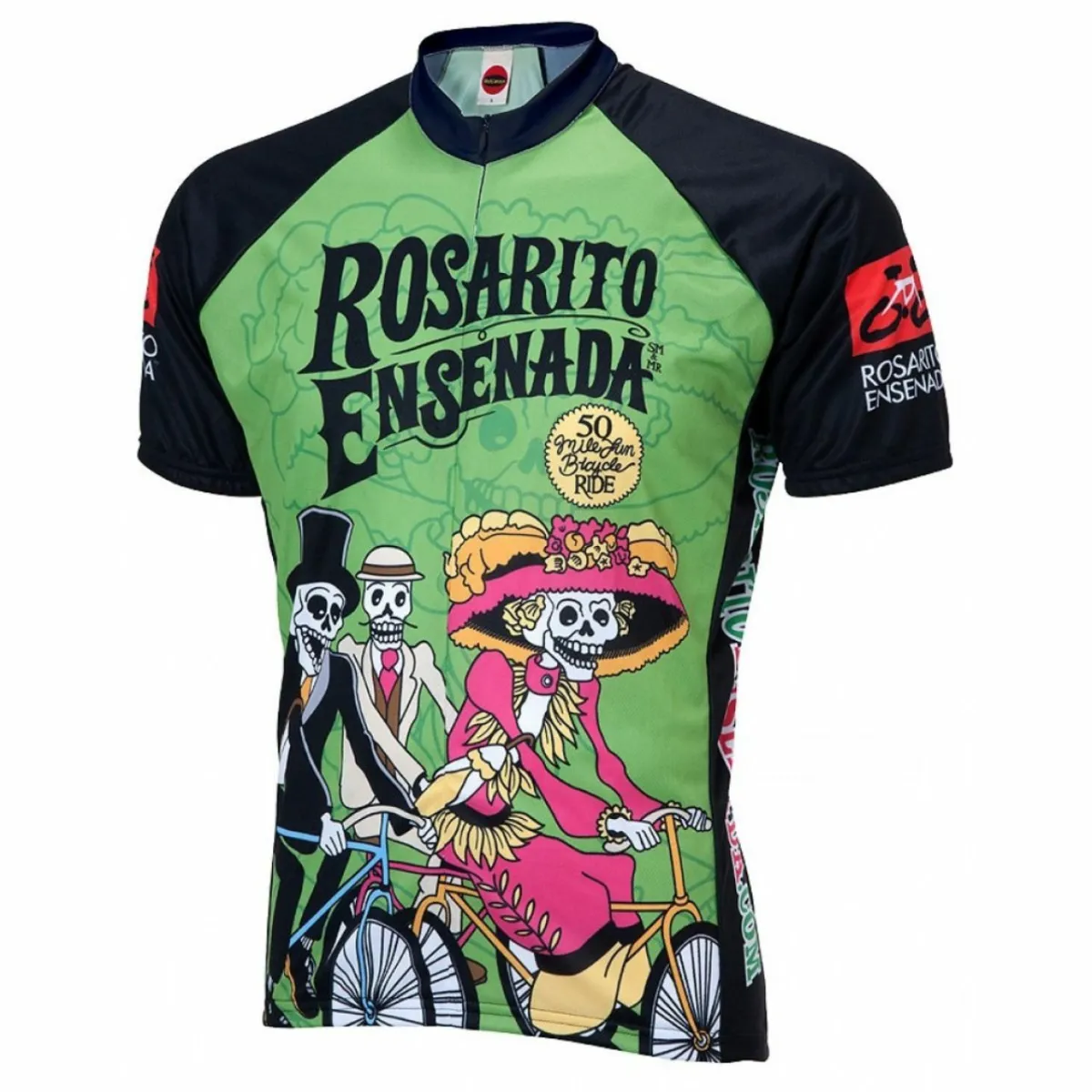 Rosarito Ensenada Day of the Dead Short Sleeve 19' Zip Men's Cycling Jersey / Rosarito Ensenada Bike Ride
