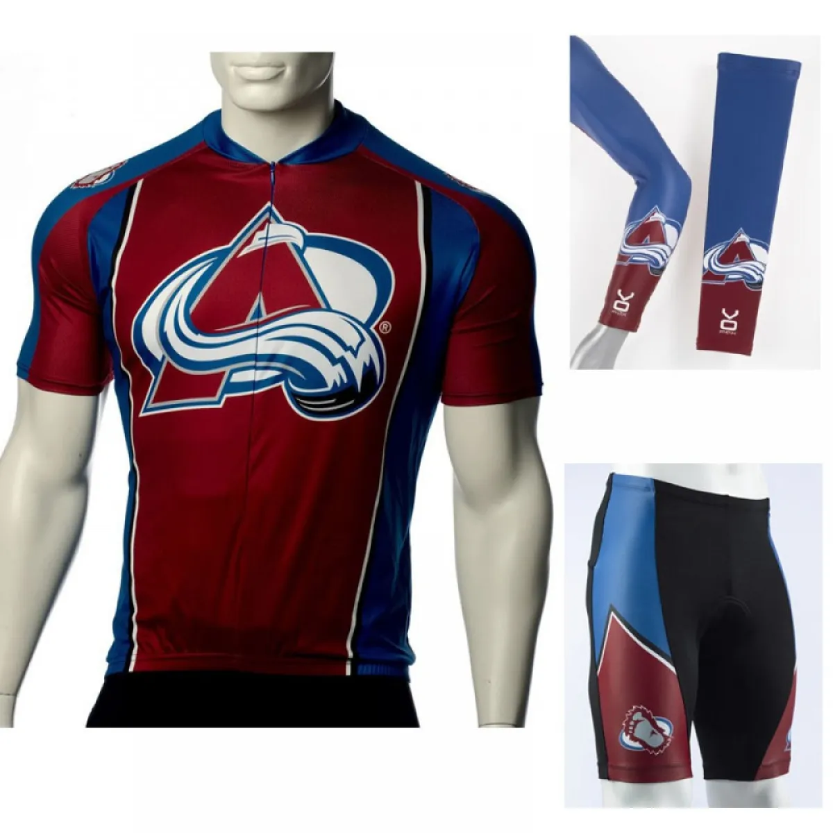 NHL Colorado Avalanche Cycling Jerseys Bib Shorts Arm Warmers