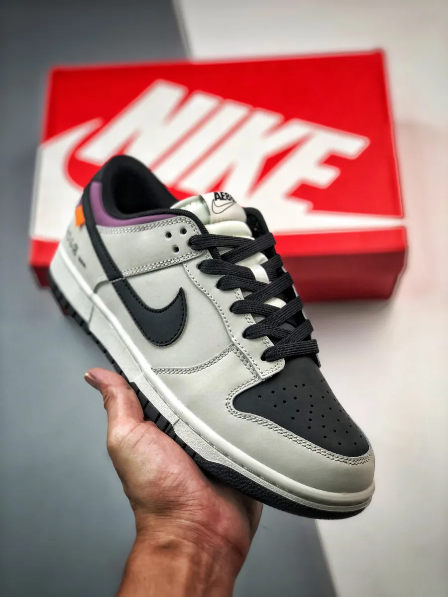 no-brainer* x Nike Dunk Low 'AE86' Grey Black Purple - nike dunk ae86