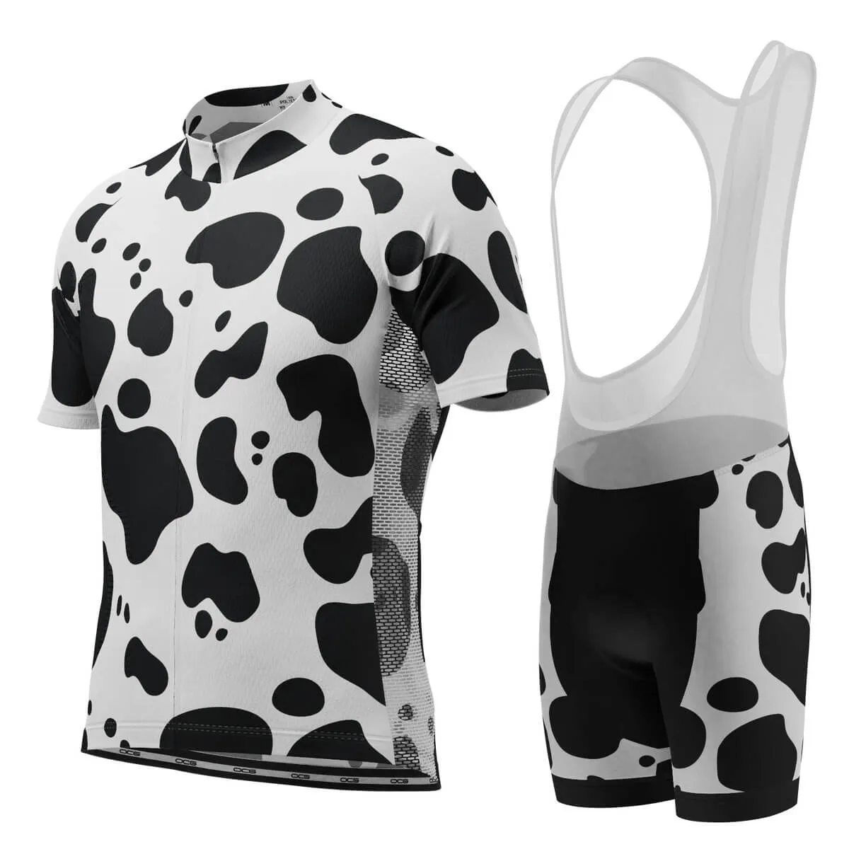 Men's Jersey Cow Short Sleeve Cycling Kit, Black Jersey Cow