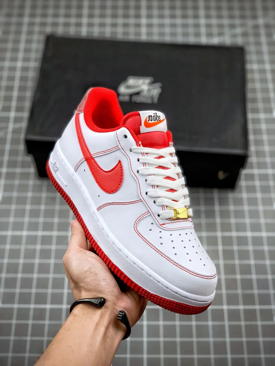Nike Air Force 1 Low 'First Use' White/Bright Red-Burgundy / da8478