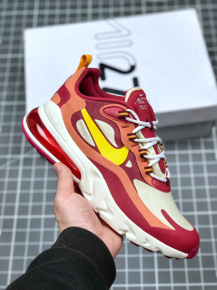 Nike Air Max 270 React Wine Red and Gold AO4971-601 / air max 270 wine