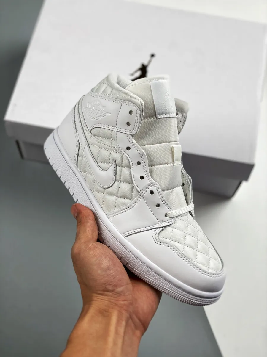 Air Jordan 1 Mid White Quilted DB6078-100 #air jordan quilted
