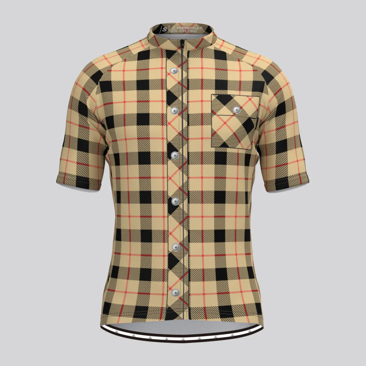 Plaid Checkered Shirt V17 Men's Cycling Jersey To Buy