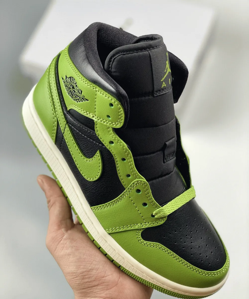 Air Jordan 1 Mid Black Green BQ6472-031 #black green and orange jordan 1