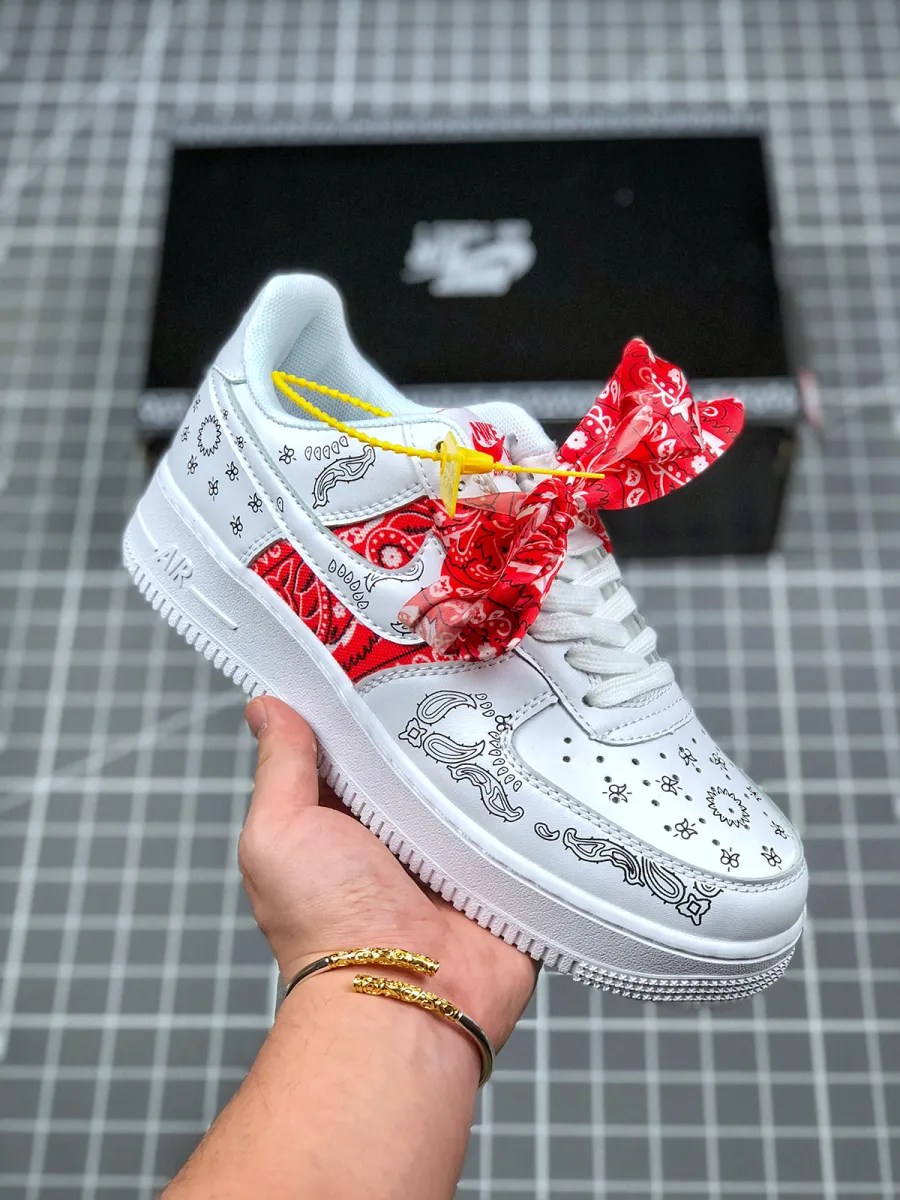 Custom X Nike Air Force 1 Low White Red Black Restock