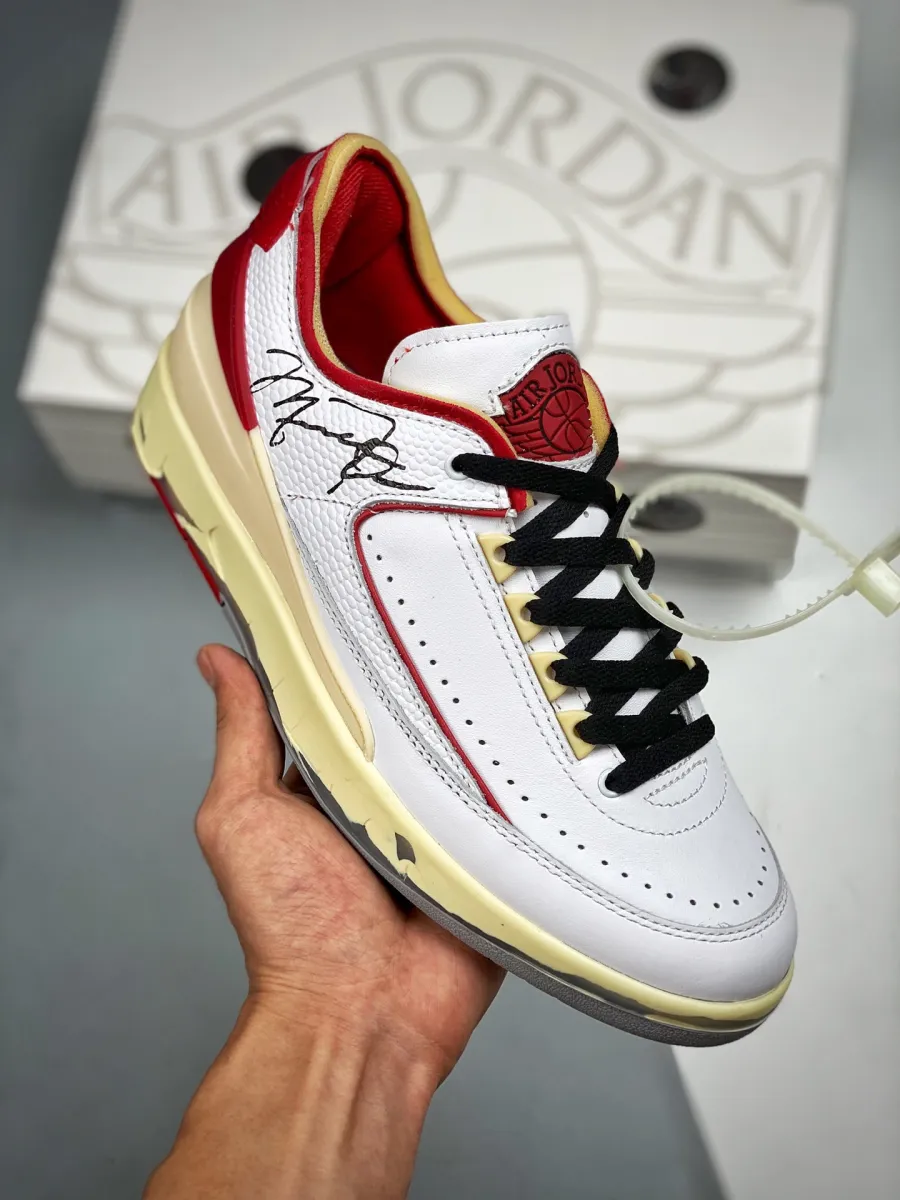 Off-White x Air Jordan 2 Low White Red Black / off white two