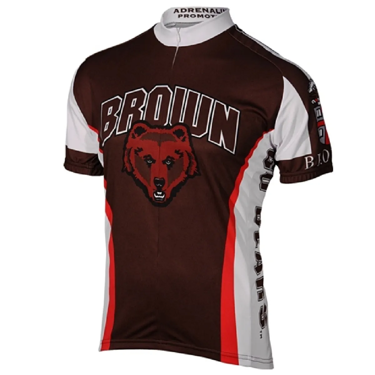 Brown University Bears 3/4 zip Men's Short Sleeve Cycling Jersey Cycling Jersey Brown BROWN-MED