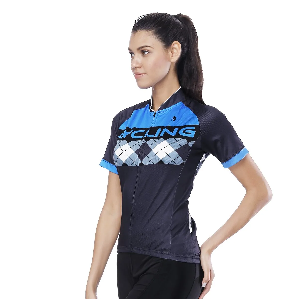 Blue Mesh Splicing Black Women's Cycling Short-sleeve Bike Jersey T-shirt Summer Spring Road Bike Wear Mountain Bike MTB Clothes Sports Apparel Top NO. 797