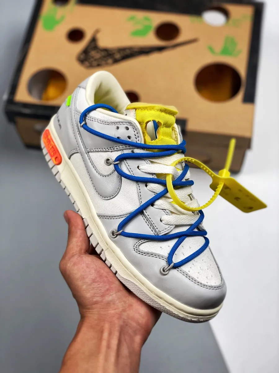 Off-White X Nike Dunk Low '10 Of 50' Sail Grey Yellow For Sale