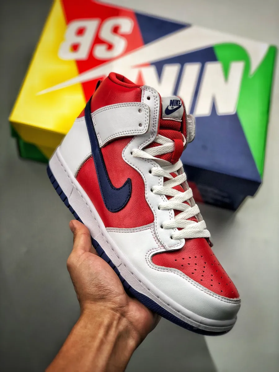 Nike Dunk High Rapid Varsity Red 305287-141 #nike dunk high red and blue