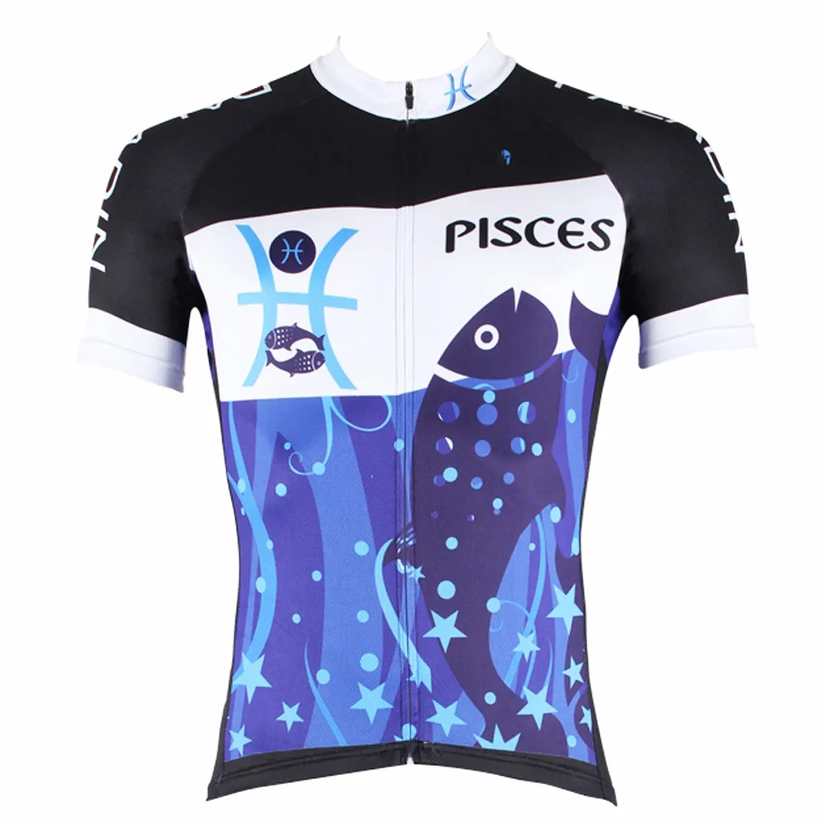 Ilpaladino Pisces Thorough Soul Constellation Series 12 Horoscopes Man's Short-sleeve Cycling Jersey Team Pro Cycle Jacket T-shirt Summer Spring Clothes Leisure Sportswear Apparel Signs of the Zodiac NO.266