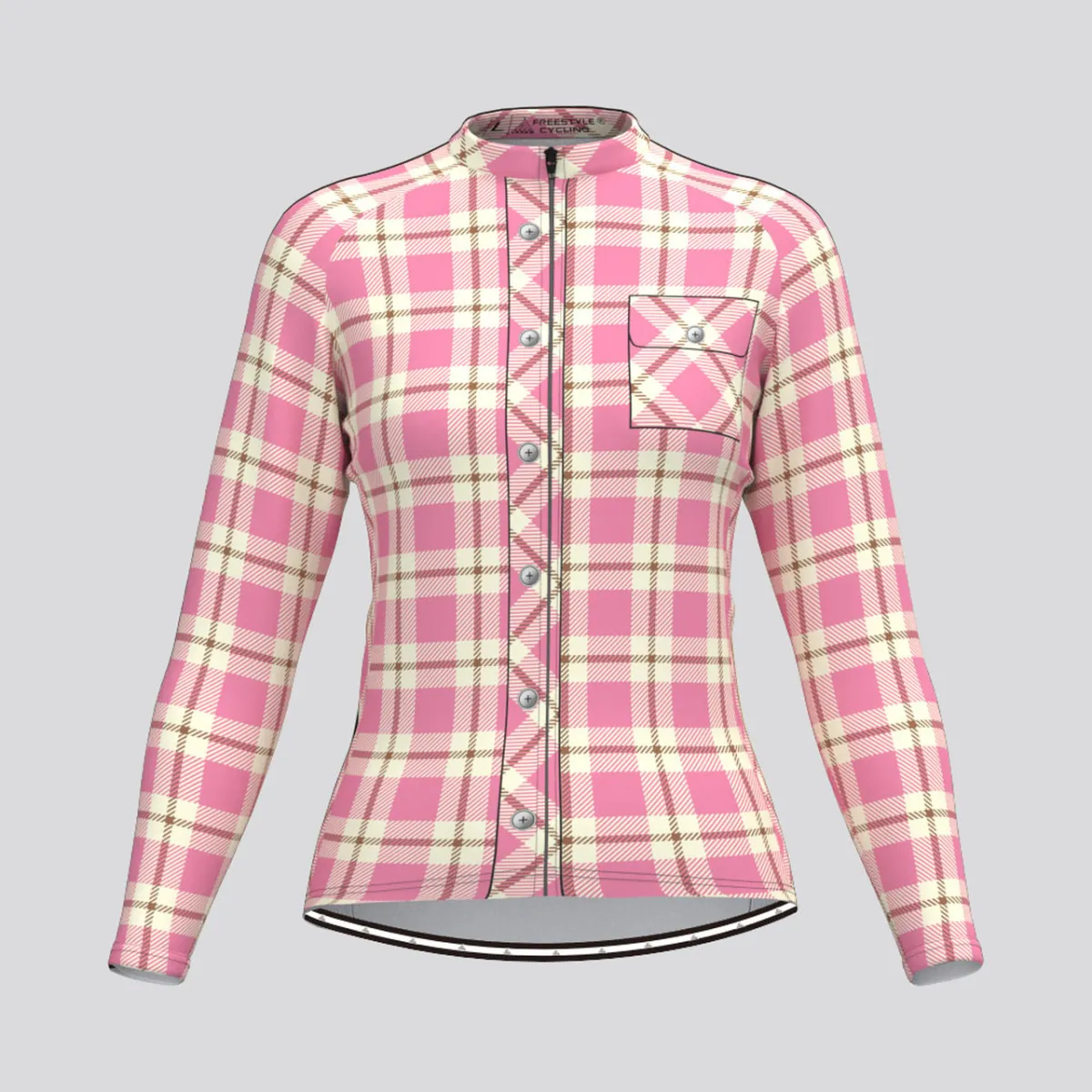 Plaid Checkered Shirt V22 Women's LS Cycling Jersey