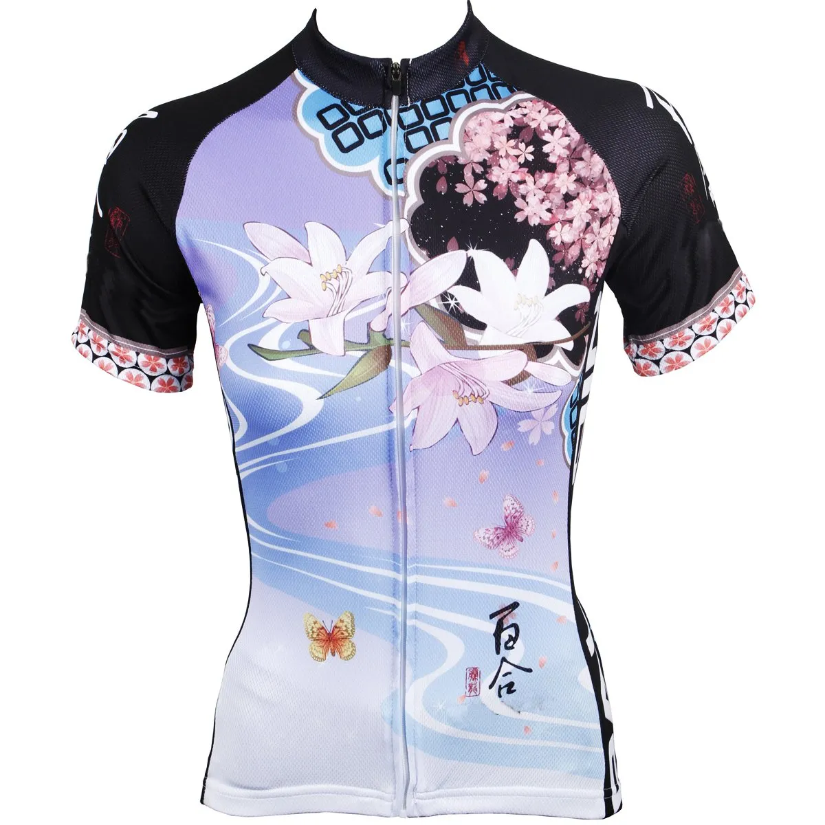 Ilpaladino Spring lily Women's Quick Dry Short-Sleeve Cycling Jersey Bicycling Pro Cycle Clothing Racing Apparel Outdoor Sports Leisure Biking T-shirt Breathable Summer Sportswear NO.543