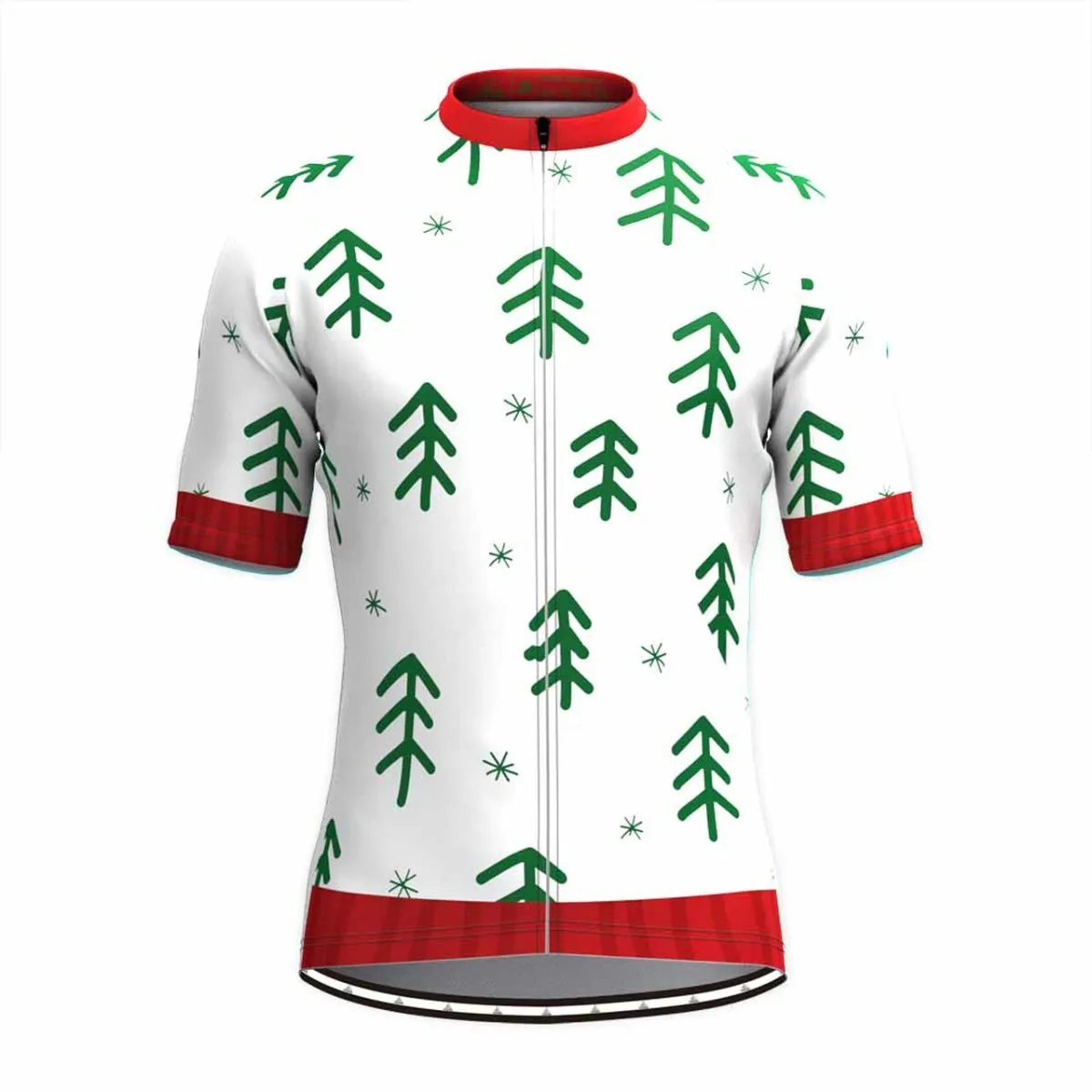 Ugly Christmas Sweater snowflake Cycling Jersey White