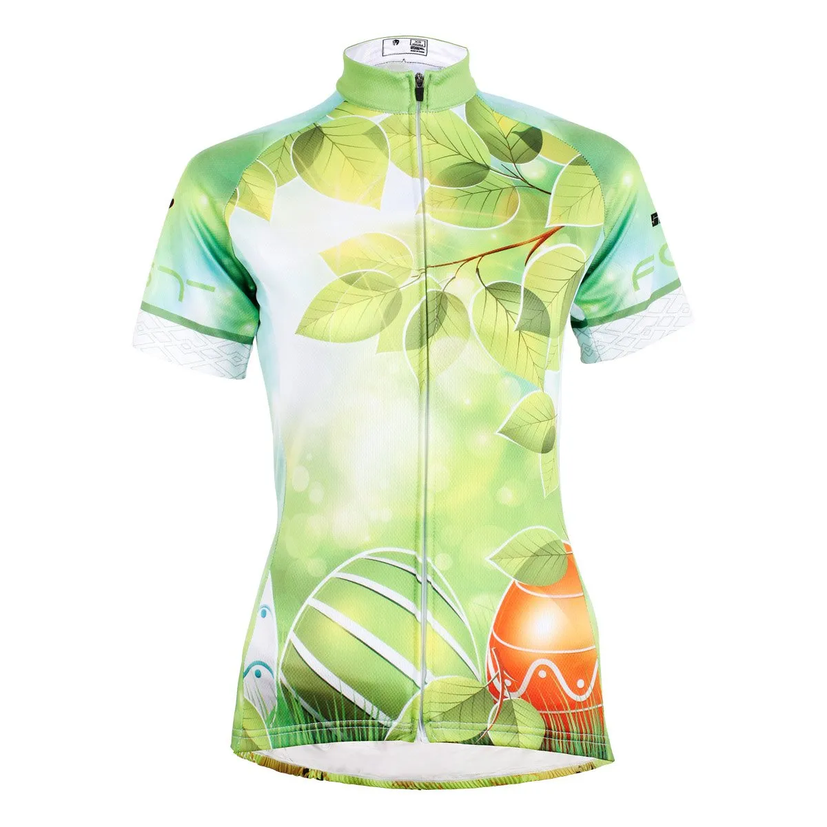 Ilpaladino Green Leaves Summer Women's Cycling Jersey Short Sleeve Exercise Bicycling Pro Cycle Clothing Racing Apparel Outdoor Sports Leisure Biking Shirts Breathable Bicycling Clothes NO.594