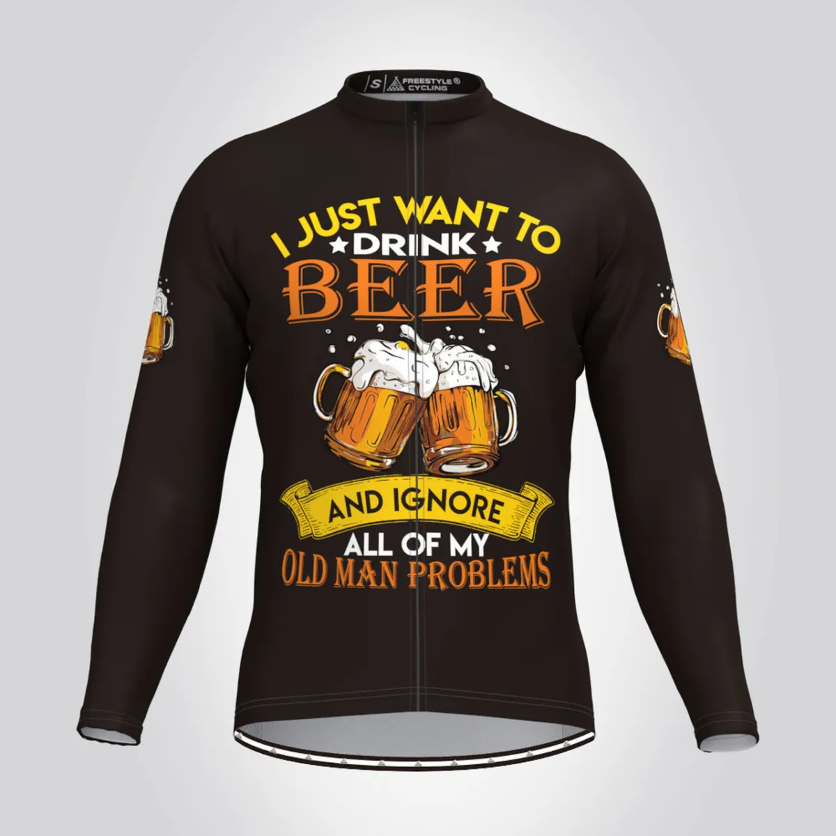 I Just Want To Drink Beer LS Cycling Jersey Brand New
