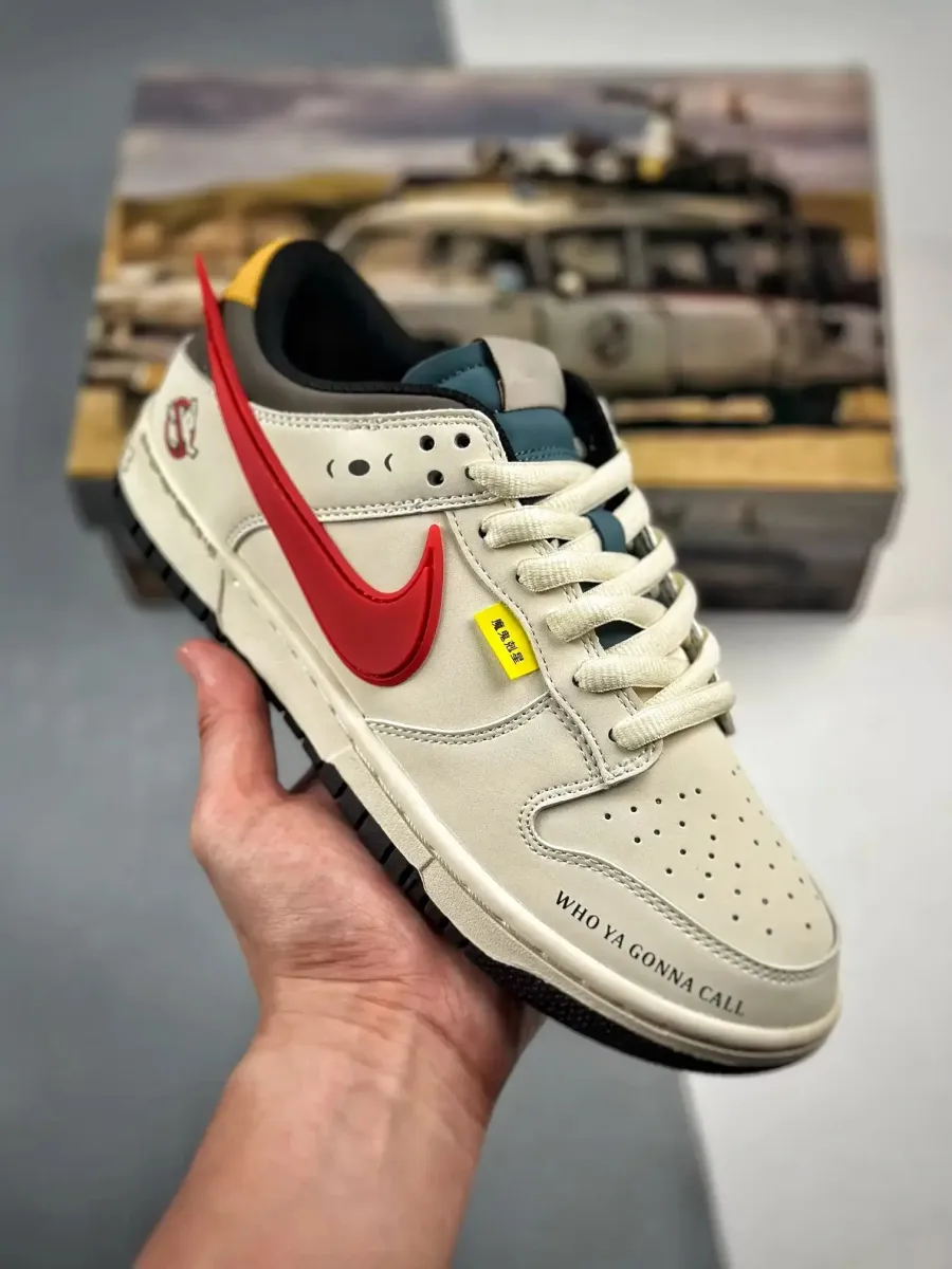 Online Ghostbusters X Nike Dunk Low Sail Red Black SN-850576191