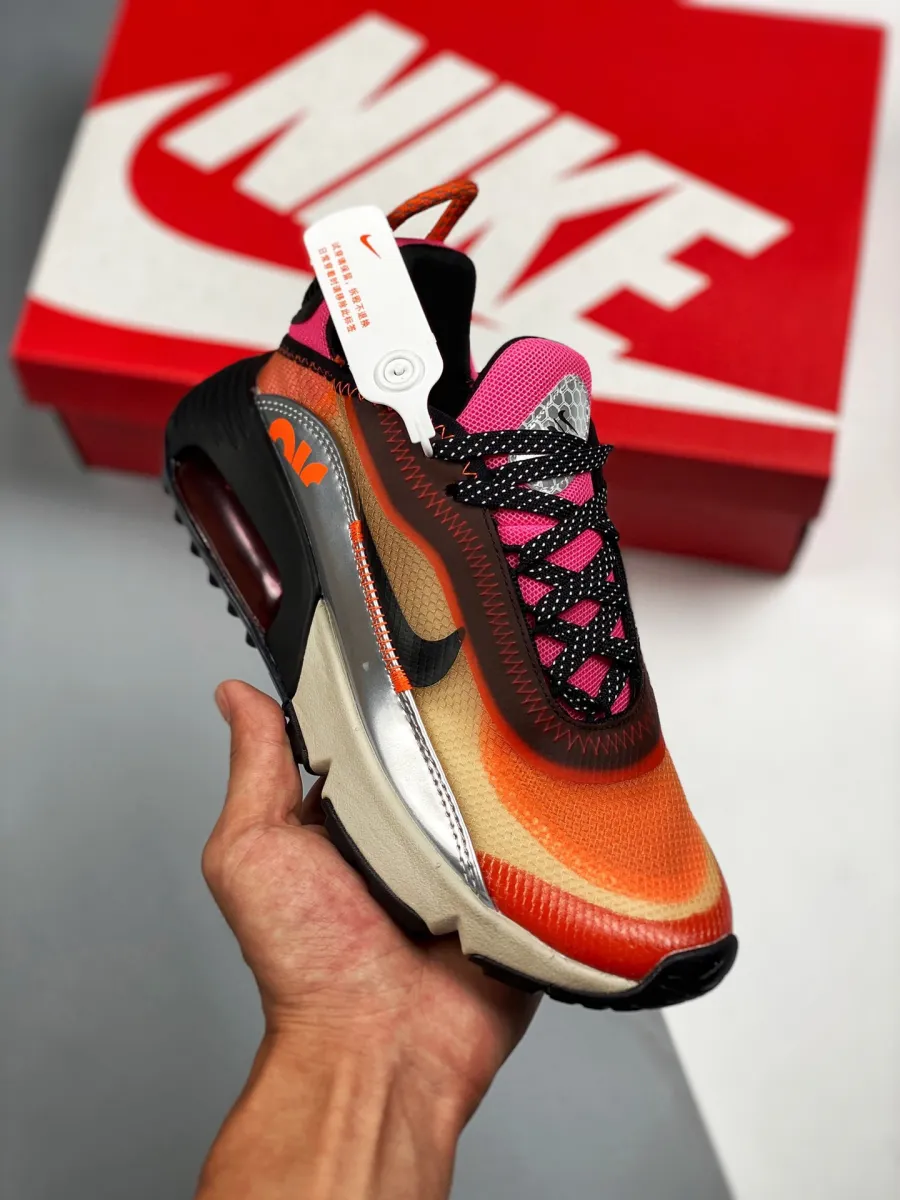 3M x Nike Air Max 2090 Orange Pink Metallic Silver #nike orange and black shoes