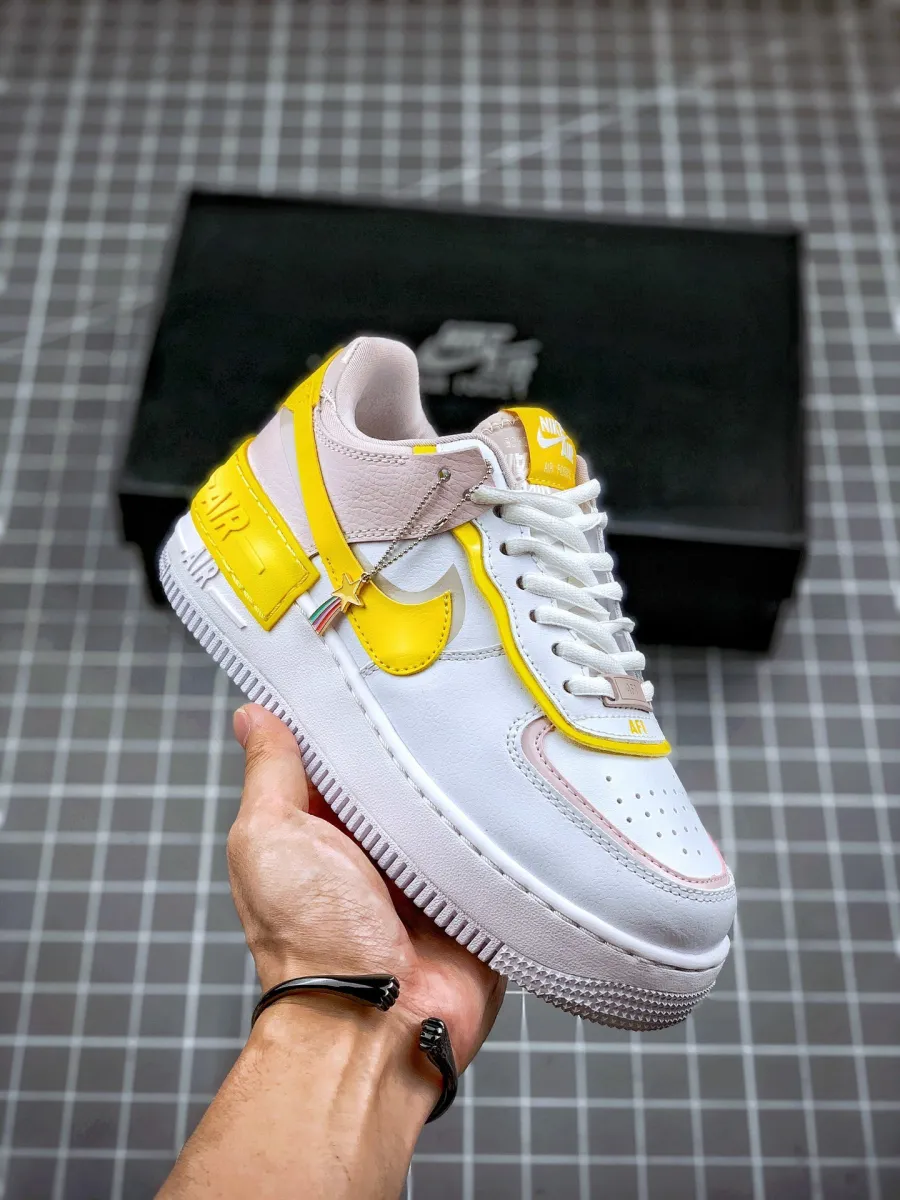 Nike Air Force 1 Shadow White Yellow CJ1641-102 Brand New