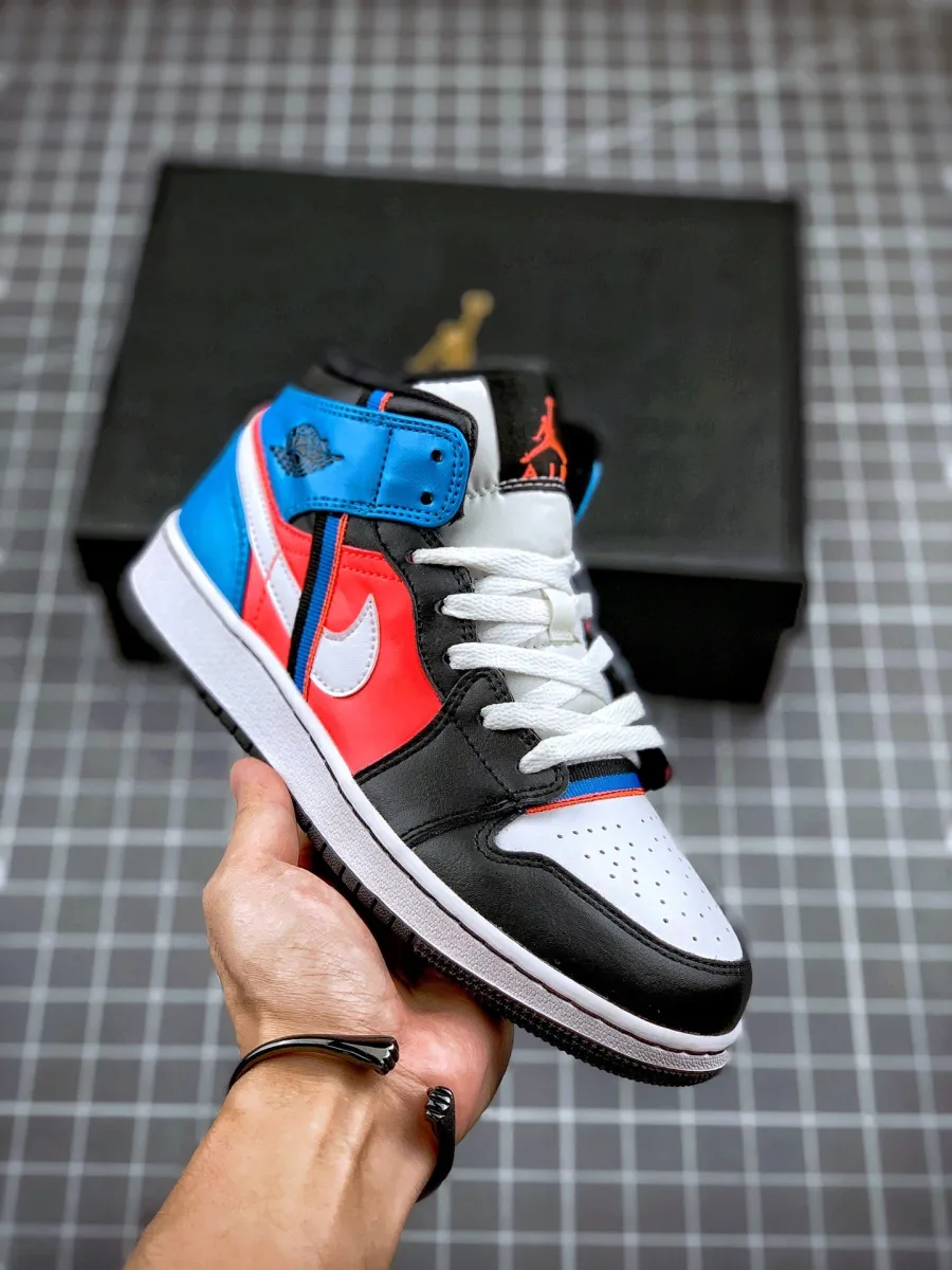 Air Jordan 1 Mid White Black Crimson Blue CV4891-001 Online