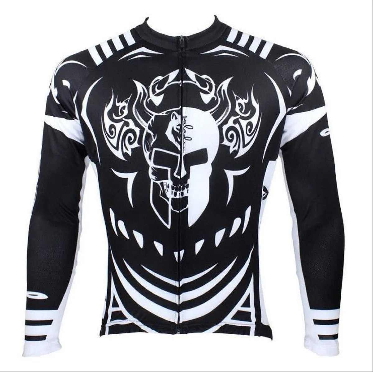 Hot Sale Cycling Jersey Cycling Jersey Wholesale Outdoor Men's Long-sleeved Jersey for Spring and Summer Black and White Ultraviolet Resistant Fabric Outdoor Sportswear NO.077