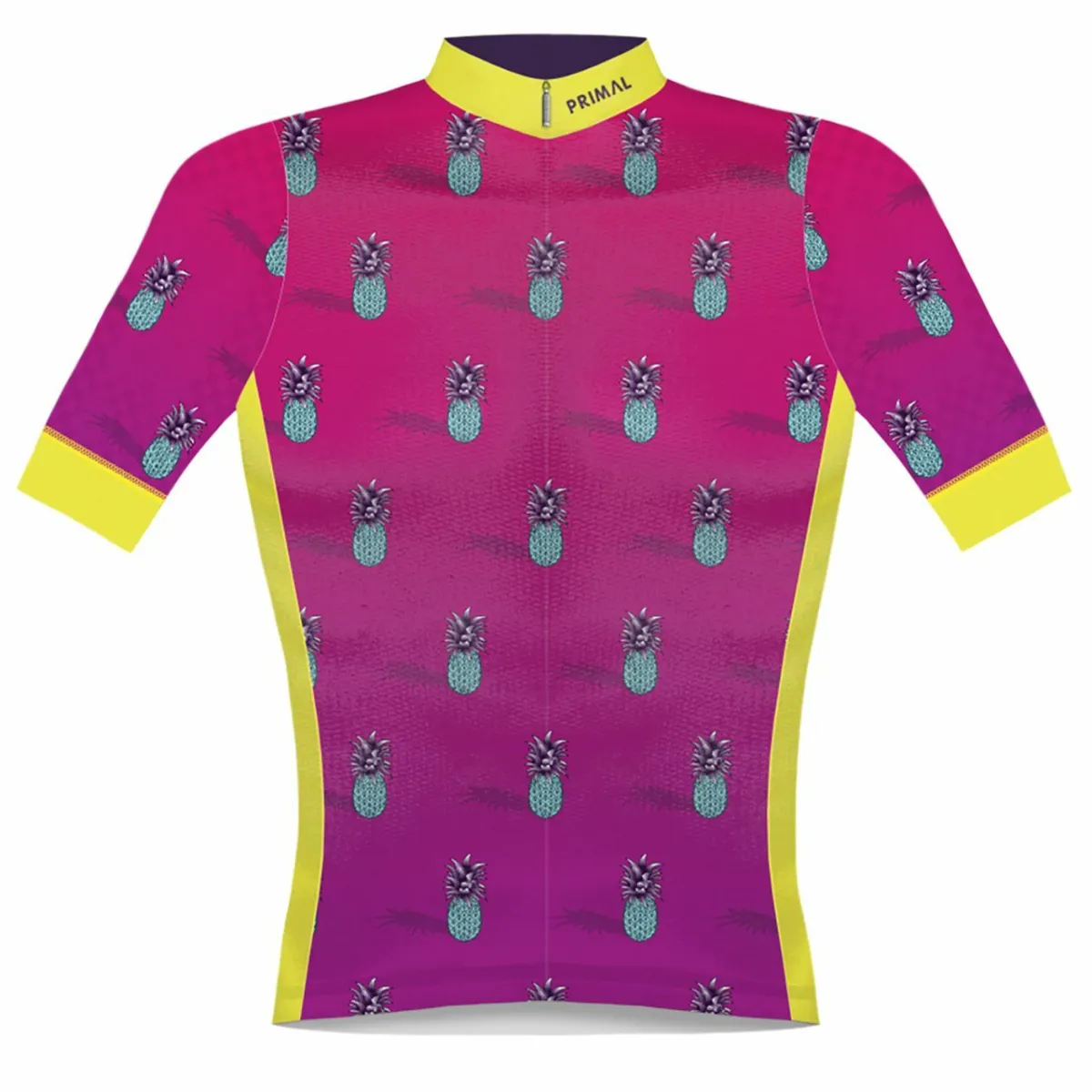 Primal Wear Pink Primeapple Men’s Helix 2.0 Elite Fit Full Zip Cycling Jersey