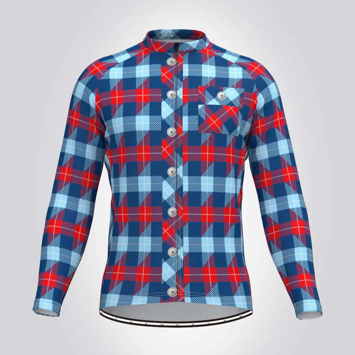 Lumberjack Men's Long Sleeve Cycling Jersey Blue Red Online
