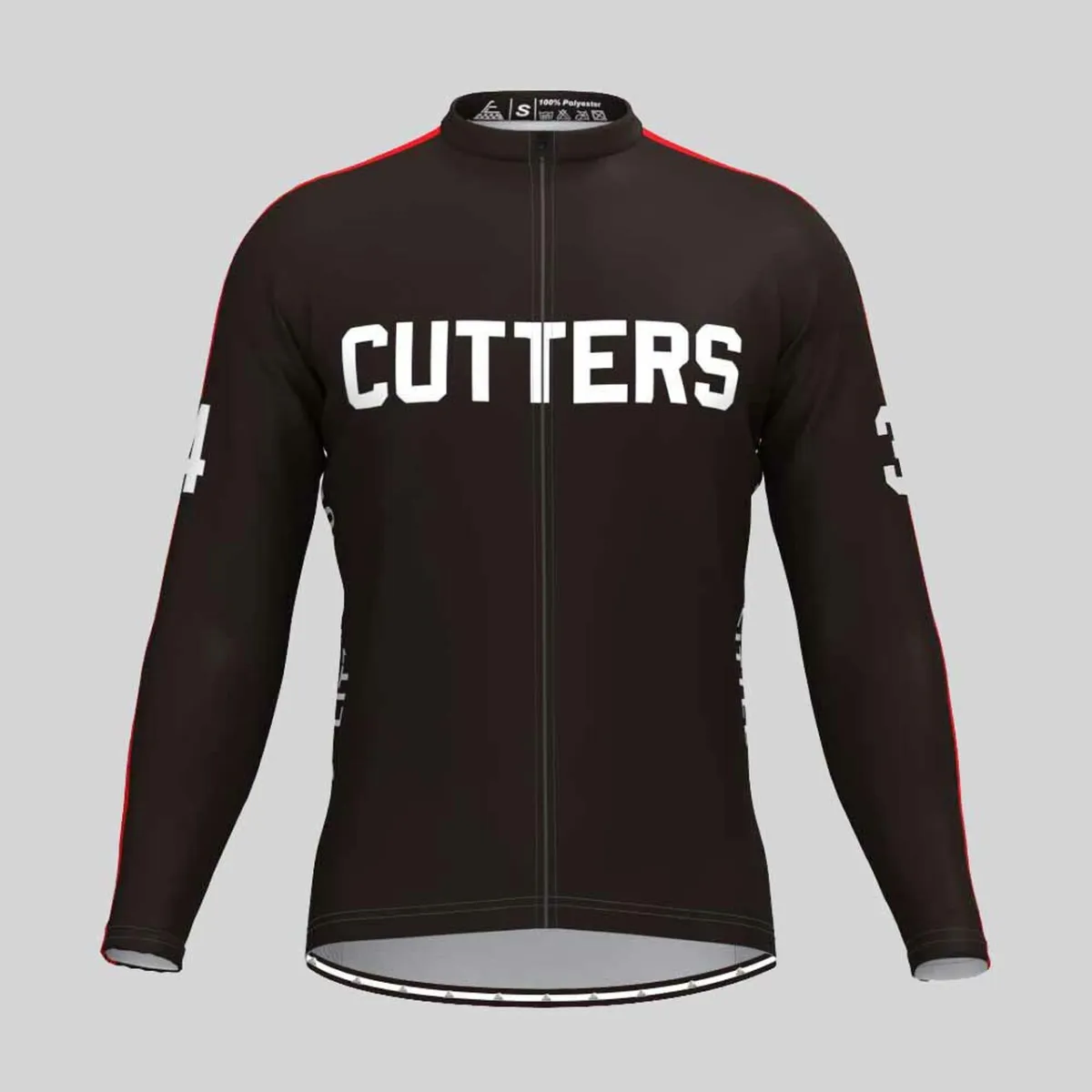 Cutters 1979 Breaking Away Movie Men's LS Jersey Black Red