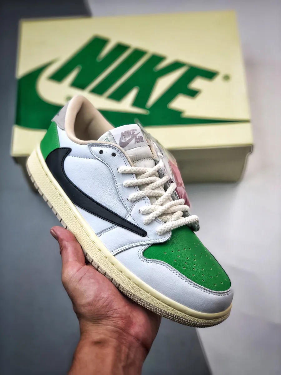 Travis Scott x Air Jordan 1 Low OG SP White Green Black Travis Scott Shoes Green