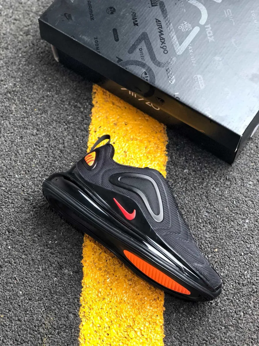 Nike Air Max 720 'By You' Black/Hyper Crimson-University Red #air max 720 red