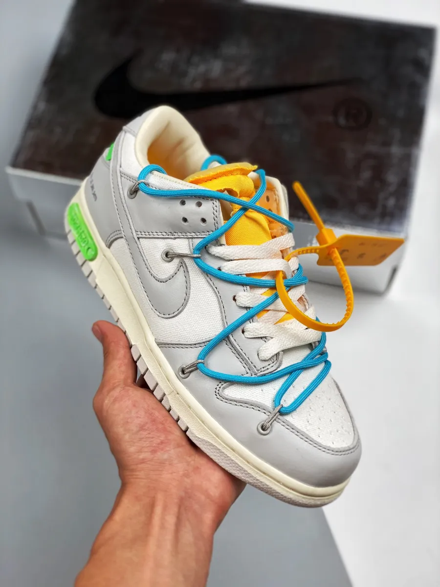 Off-White X Nike Dunk Low '02 Of 50' Sail Grey Yellow Online