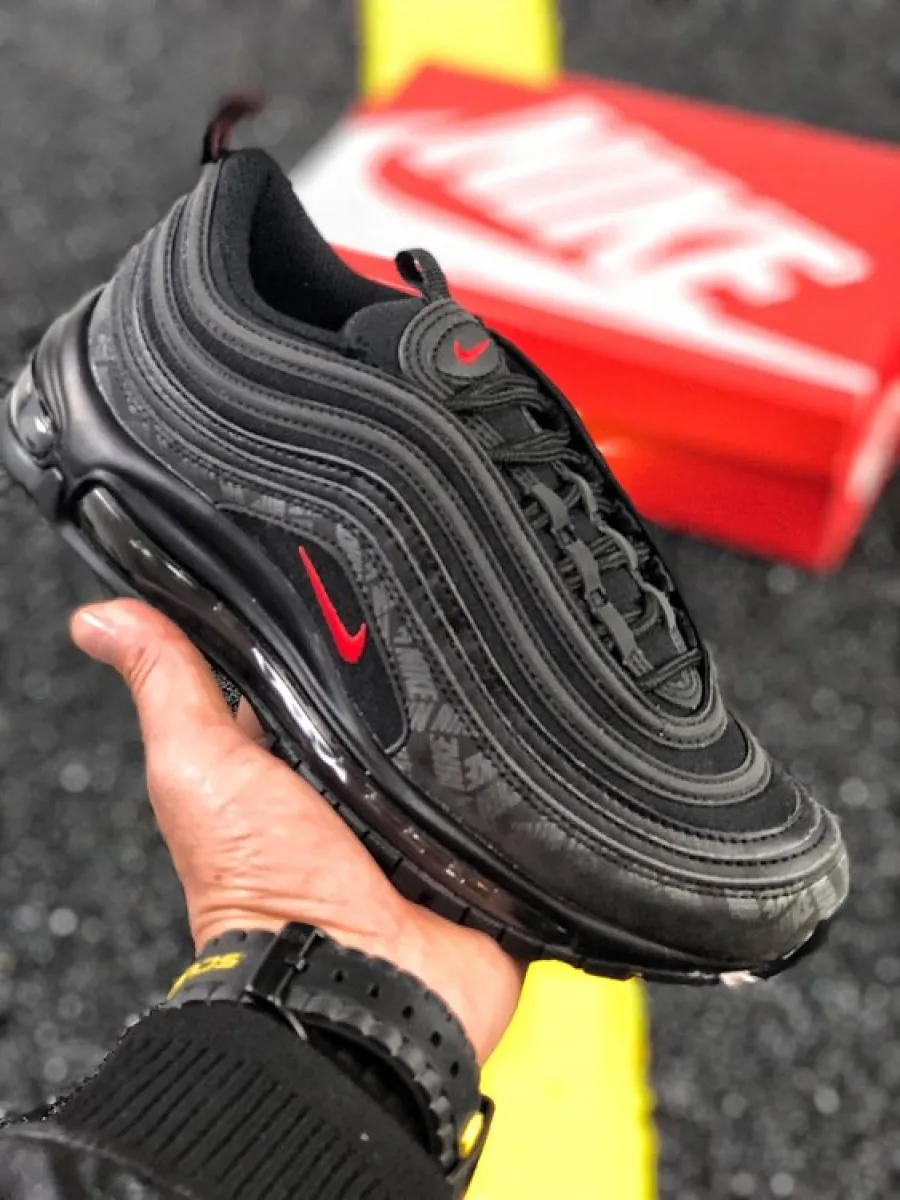 Nike Air Max 97 'Reflective Logo' Black/University Red/Black / air max 97 red and black
