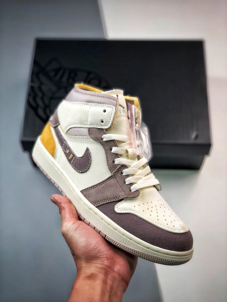 Air Jordan 1 Mid Craft Inside Out Tan Brown DM9652-102 / sail jordan 5