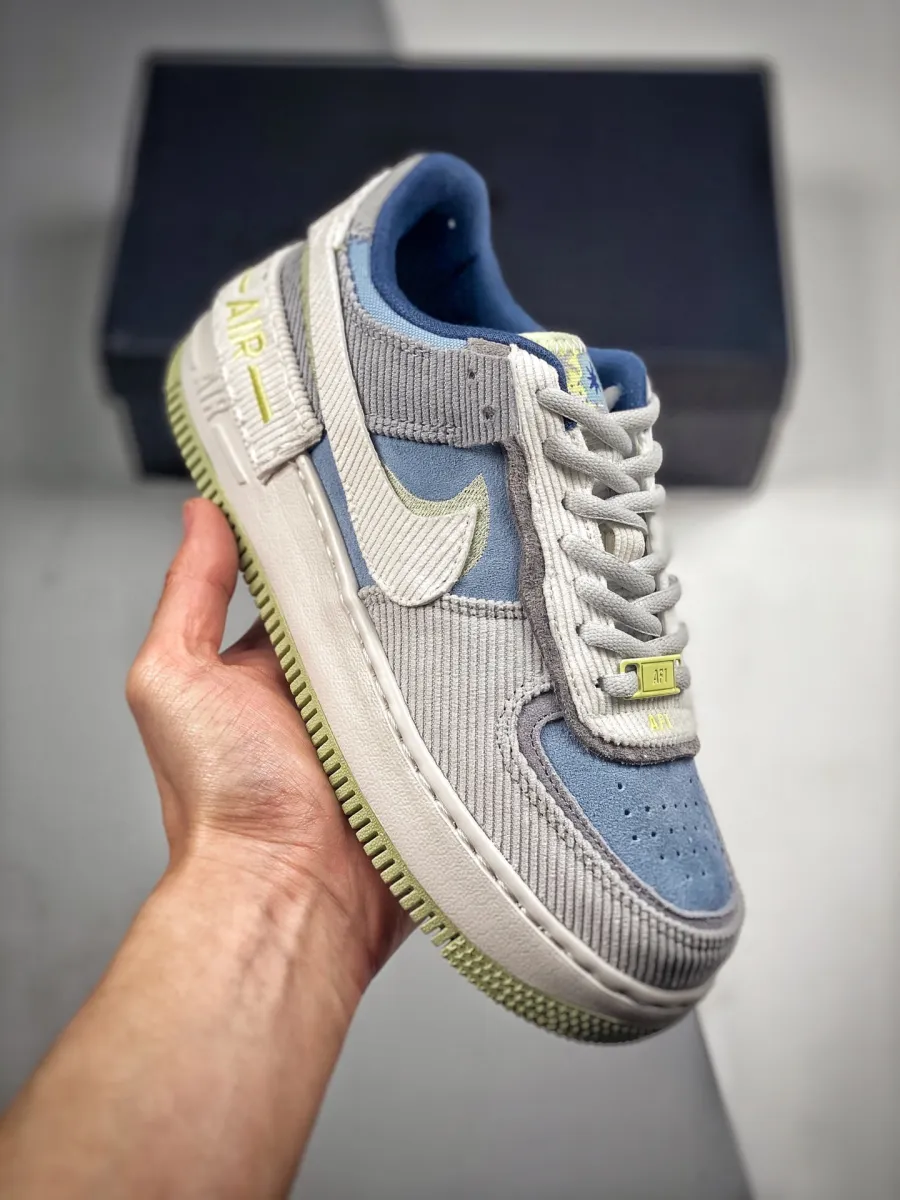 Nike Air Force 1 Shadow Bright Side White/Grey-Blue DQ5075-411 / nike af1 shadow