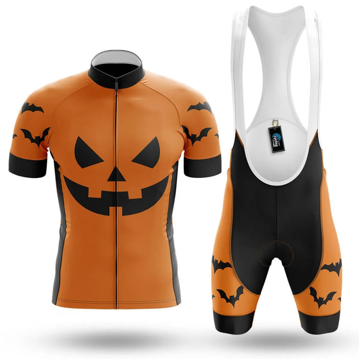 Pumpkin Face - Orange - Men's Cycling Kit / Full Set